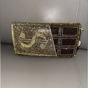 New money zippered wallet with strap